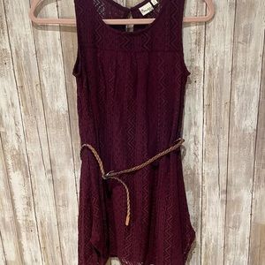 Girls Cute Mudd Burgundy Lace Dress Size 12